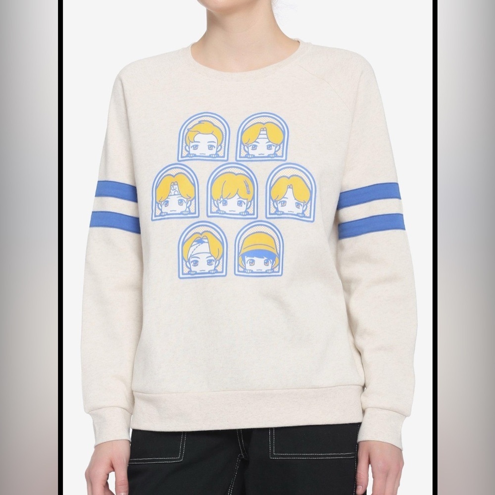 BTS TinyTAN Mic Drop Crewneck Sweatshirt Hot Topic Kpop Army NWT- Size Small